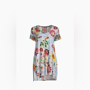 JOHNNY WAS Floral V-Neck Tunic Top